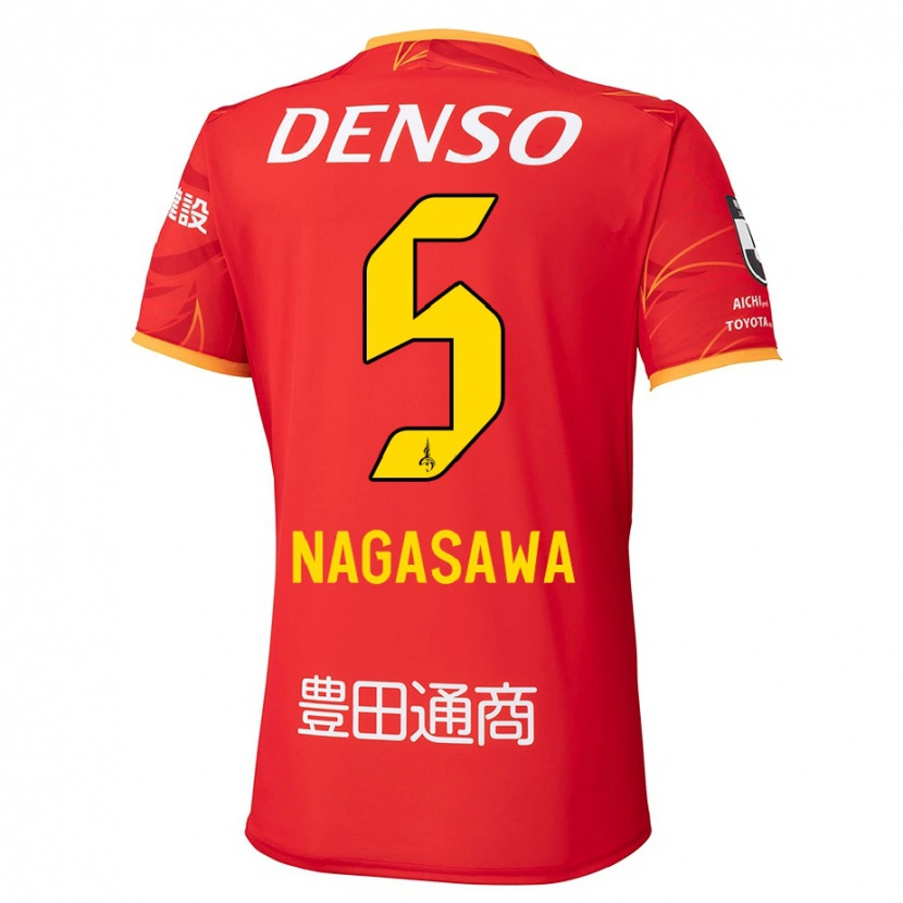 Danxen Hombre Camiseta Kazuki Nagasawa #5 Blanco Rojo 1ª Equipación 2025/26 La Camisa México
