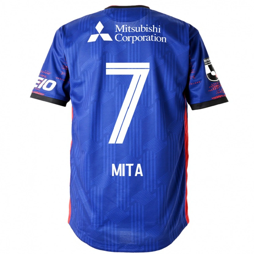 Danxen Hombre Camiseta Hirotaka Mita #7 Azul Real Blanco 1ª Equipación 2025/26 La Camisa México
