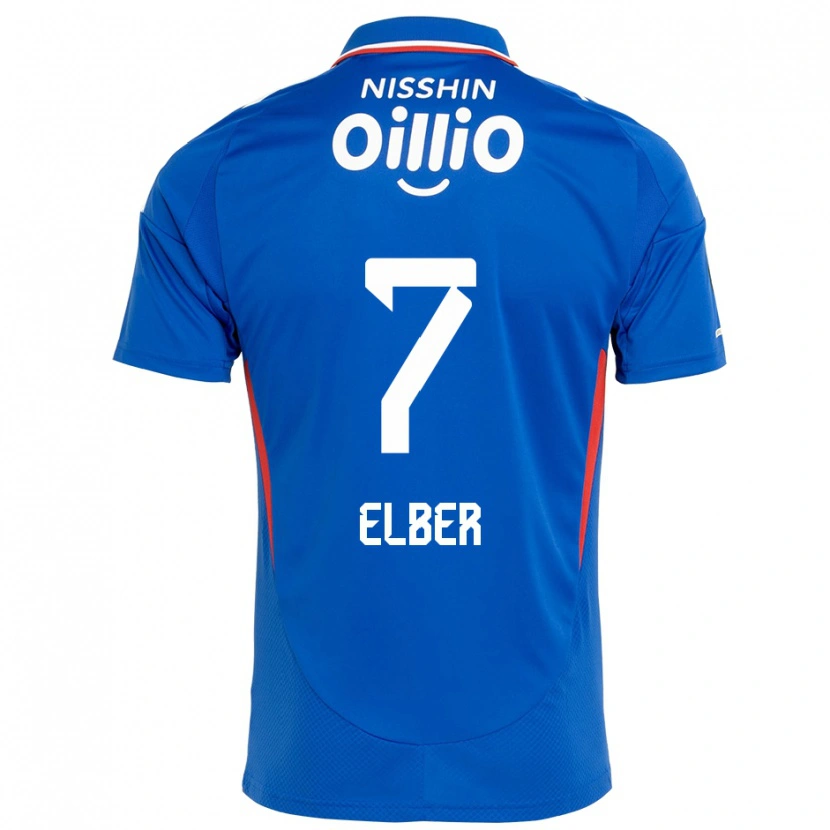 Danxen Hombre Camiseta Élber #7 Blanco Azul Real 1ª Equipación 2025/26 La Camisa México
