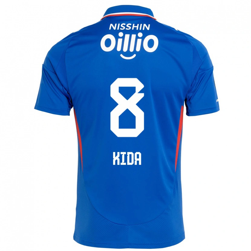 Danxen Hombre Camiseta Takuya Kida #8 Blanco Azul Real 1ª Equipación 2025/26 La Camisa México