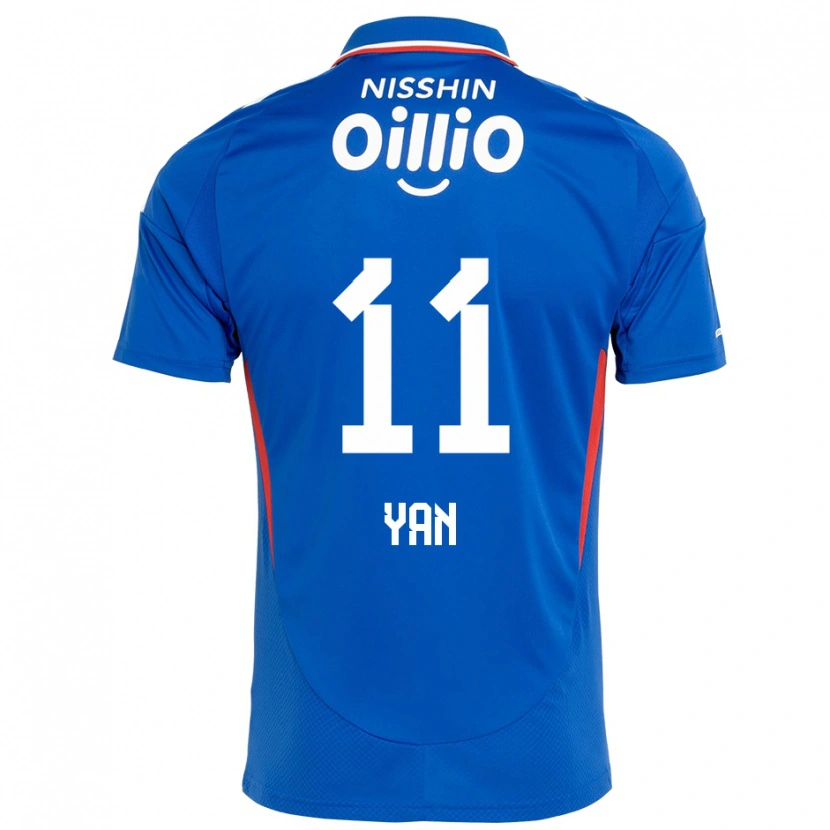 Danxen Hombre Camiseta Yan Matheus #11 Blanco Azul Real 1ª Equipación 2025/26 La Camisa México