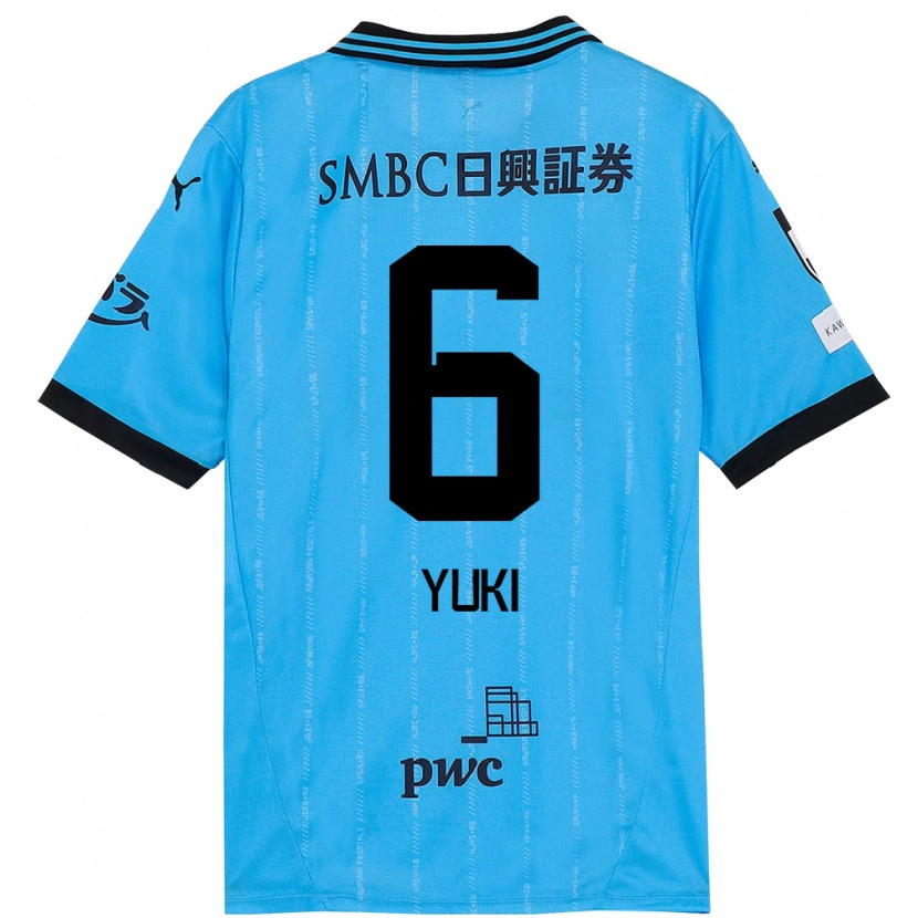 Danxen Hombre Camiseta Yuki Yamamoto #6 Azul Celeste Negro 1ª Equipación 2025/26 La Camisa México