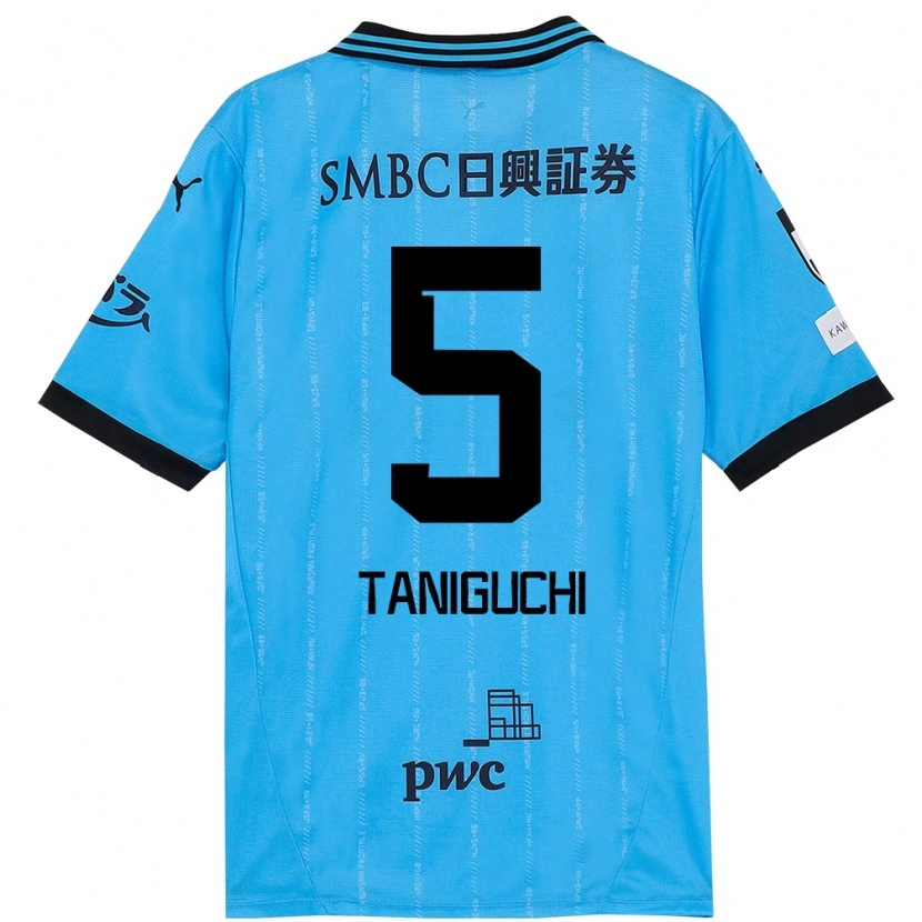 Danxen Hombre Camiseta Shogo Taniguchi #5 Azul Celeste Negro 1ª Equipación 2025/26 La Camisa México