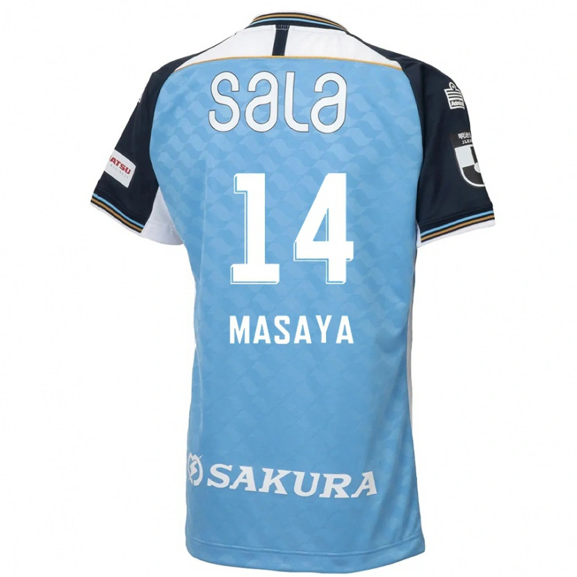 Danxen Hombre Camiseta Masaya Matsumoto #14 Azul Celeste Negro 1ª Equipación 2025/26 La Camisa México