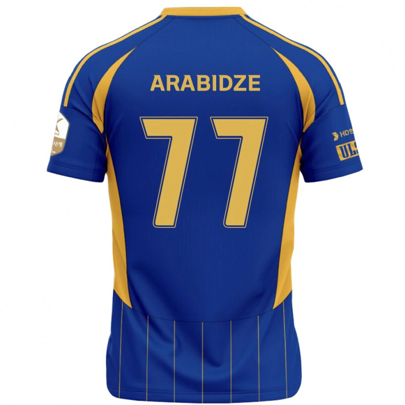 Danxen Hombre Camiseta Giorgi Arabidze #77 Blanco Azul Celeste 1ª Equipación 2025/26 La Camisa México