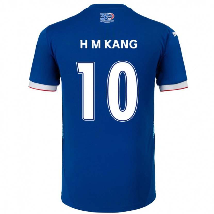 Danxen Hombre Camiseta Hyun-Muk Kang #10 Blanco Azul Real 1ª Equipación 2025/26 La Camisa México