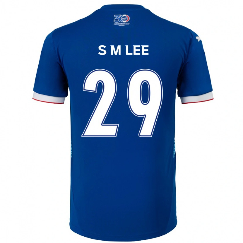 Danxen Hombre Camiseta Sang-Min Lee #29 Blanco Azul Real 1ª Equipación 2025/26 La Camisa México