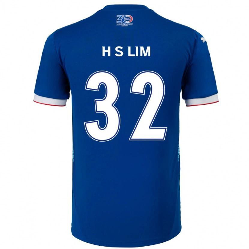 Danxen Hombre Camiseta Seong-Hyeon Lim #32 Blanco Azul Real 1ª Equipación 2025/26 La Camisa México