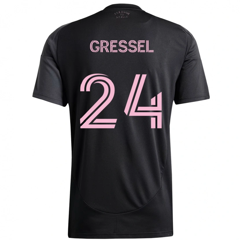 Danxen Hombre Camiseta Julian Gressel #24 Negro Rosa 2ª Equipación 2025/26 La Camisa México