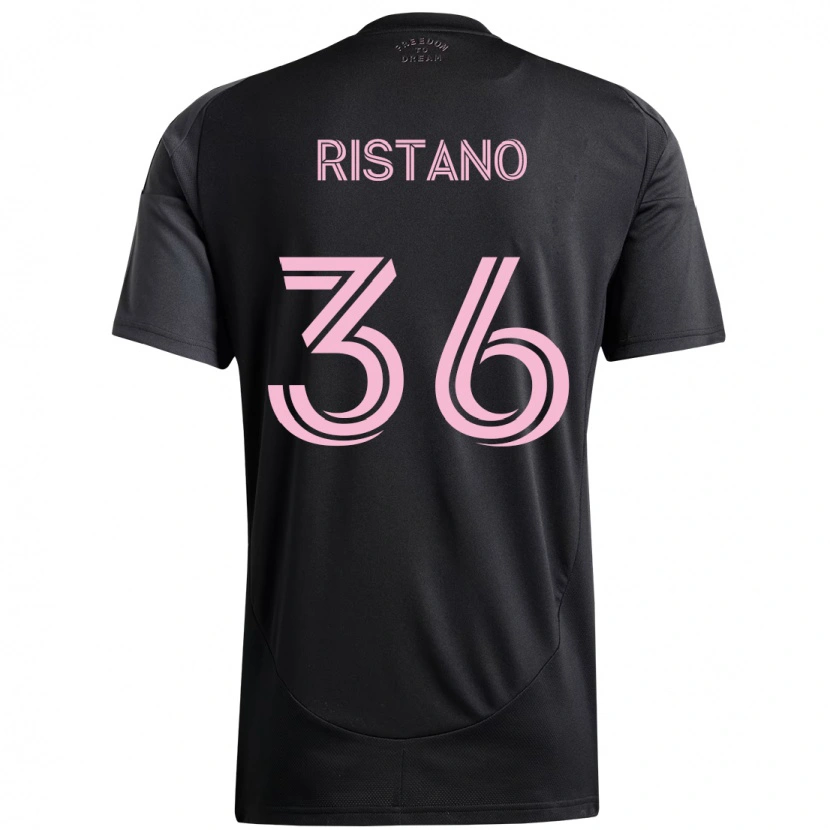 Danxen Hombre Camiseta Alejo Ristano #36 Negro Rosa 2ª Equipación 2025/26 La Camisa México