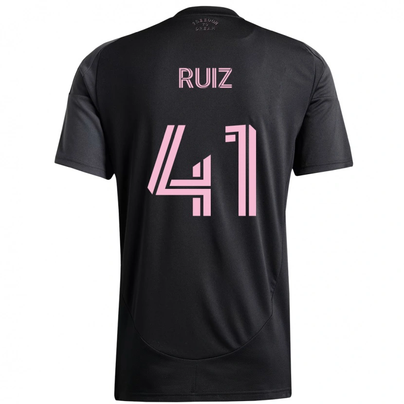 Danxen Hombre Camiseta David Ruíz #41 Negro Rosa 2ª Equipación 2025/26 La Camisa México