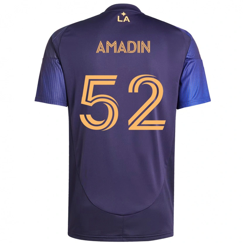 Danxen Hombre Camiseta Elijah Amadin #52 Blanco Amarillo 2ª Equipación 2025/26 La Camisa México