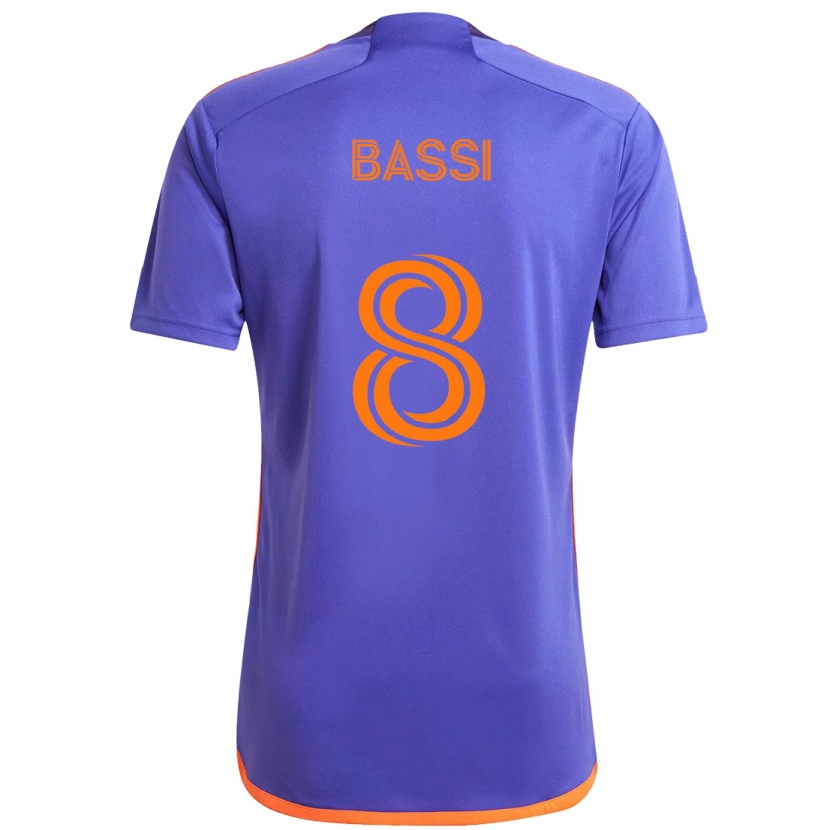 Danxen Hombre Camiseta Amine Bassi #8 Naranja Blanco 2ª Equipación 2025/26 La Camisa México