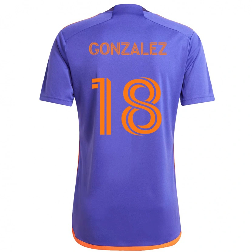 Danxen Hombre Camiseta Diego Gonzalez #18 Naranja Blanco 2ª Equipación 2025/26 La Camisa México