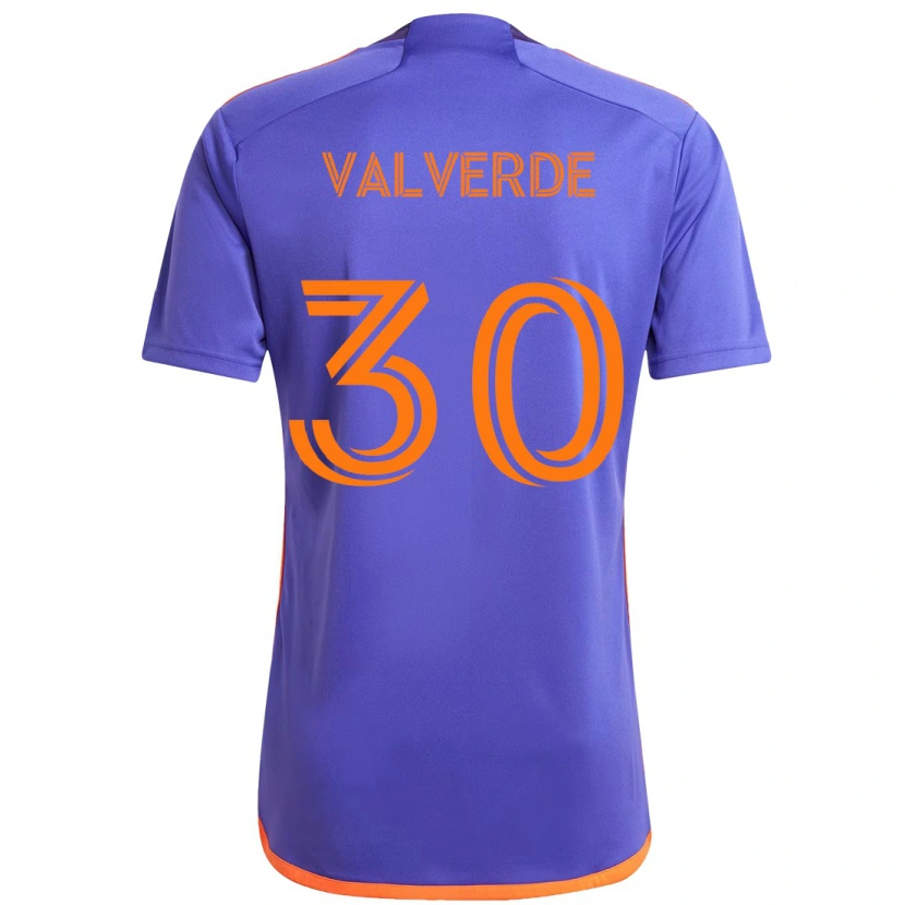 Danxen Hombre Camiseta Jefferson Valverde #30 Morado Naranja 2ª Equipación 2025/26 La Camisa México
