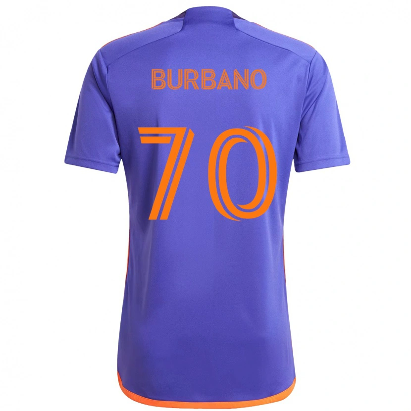 Danxen Hombre Camiseta Jordy Burbano #70 Morado Naranja 2ª Equipación 2025/26 La Camisa México