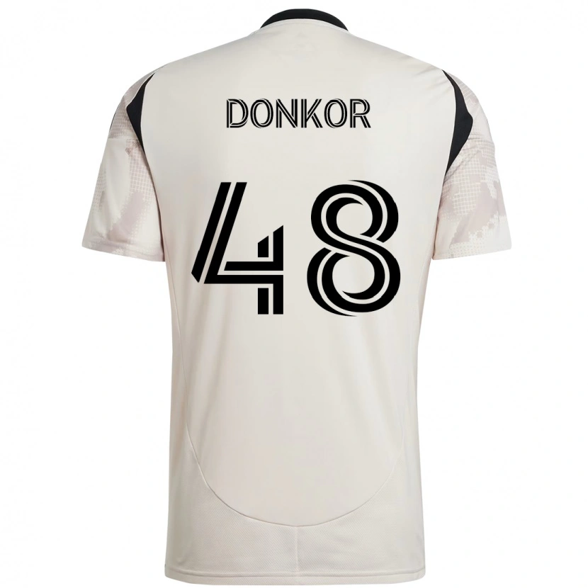 Danxen Hombre Camiseta Ronald Donkor #48 Beige Negro 2ª Equipación 2025/26 La Camisa México