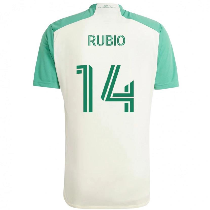 Danxen Hombre Camiseta Diego Rubio #14 Verde Negro 2ª Equipación 2025/26 La Camisa México