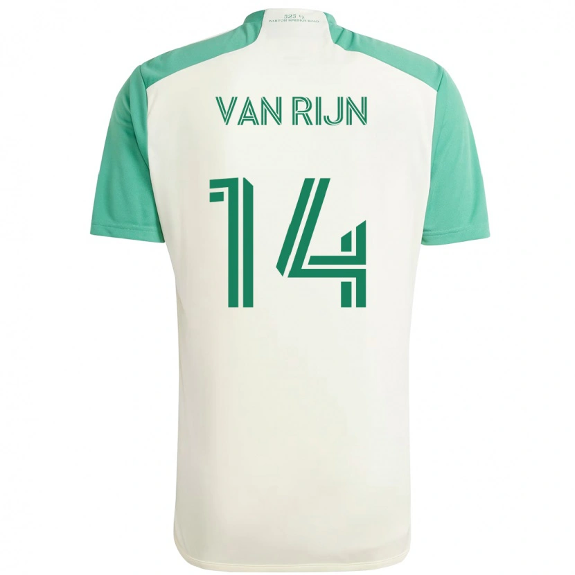 Danxen Hombre Camiseta Nico Van Rijn #14 Verde Negro 2ª Equipación 2025/26 La Camisa México