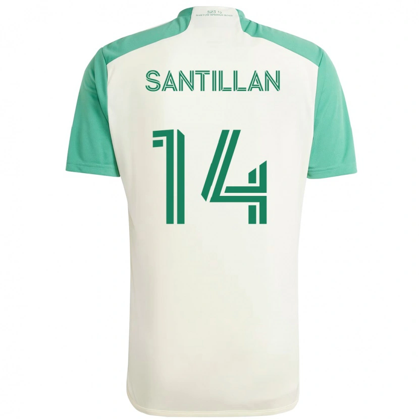 Danxen Hombre Camiseta Jonathan Santillan #14 Verde Negro 2ª Equipación 2025/26 La Camisa México