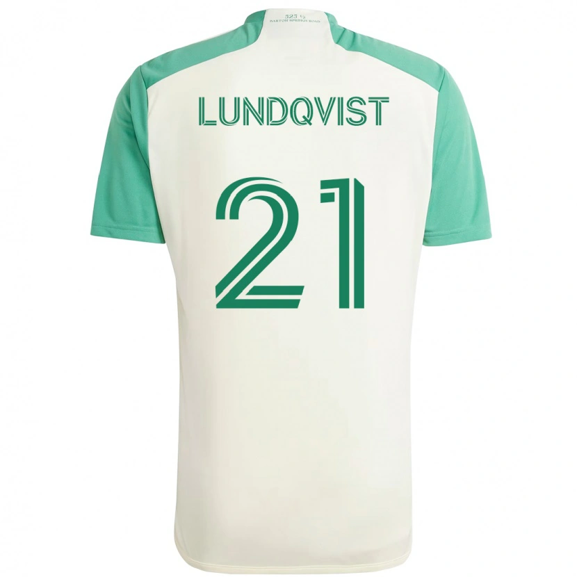 Danxen Hombre Camiseta Adam Lundqvist #21 Blanco Verde 2ª Equipación 2025/26 La Camisa México