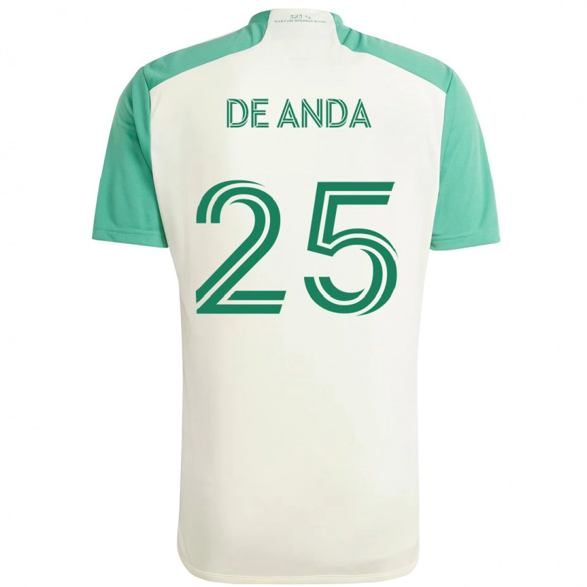 Danxen Hombre Camiseta Anthony De Anda #25 Verde Negro 2ª Equipación 2025/26 La Camisa México