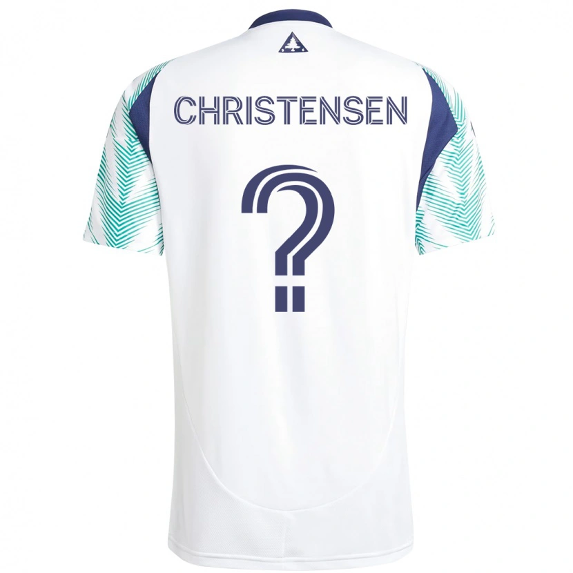 Danxen Hombre Camiseta Kevin Christensen #0 Blanco Azul 2ª Equipación 2025/26 La Camisa México