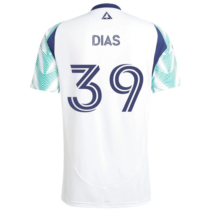 Danxen Hombre Camiseta Marcos Dias #39 Blanco Azul 2ª Equipación 2025/26 La Camisa México