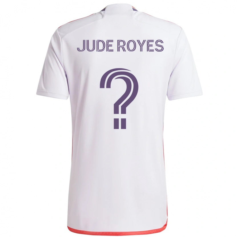 Danxen Hombre Camiseta Jude Royes #0 Blanco Morado 2ª Equipación 2025/26 La Camisa México