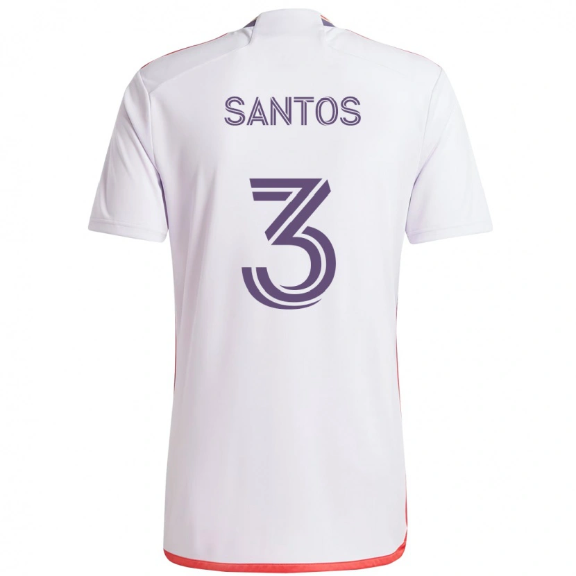 Danxen Hombre Camiseta Rafael Santos #3 Blanco Morado 2ª Equipación 2025/26 La Camisa México