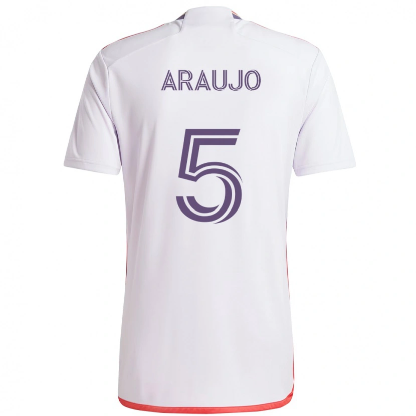 Danxen Hombre Camiseta César Araújo #5 Blanco Morado 2ª Equipación 2025/26 La Camisa México