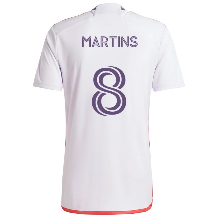 Danxen Hombre Camiseta Felipe Martins #8 Blanco Morado 2ª Equipación 2025/26 La Camisa México