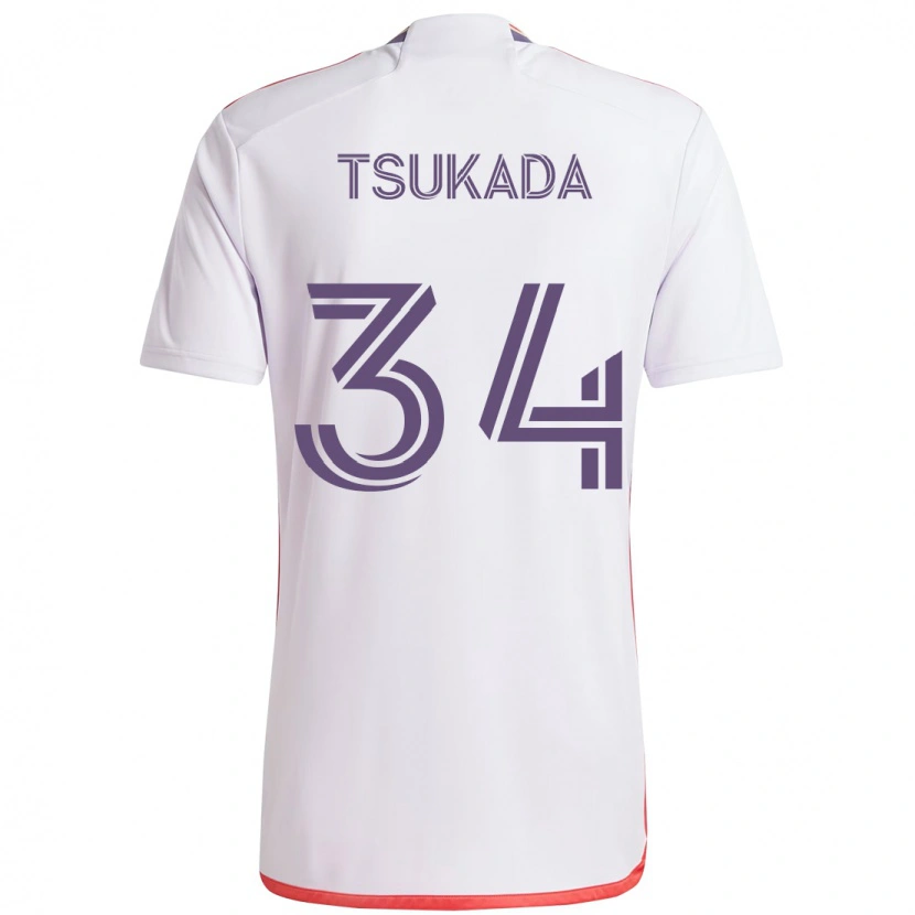 Danxen Hombre Camiseta Yutaro Tsukada #34 Blanco Morado 2ª Equipación 2025/26 La Camisa México