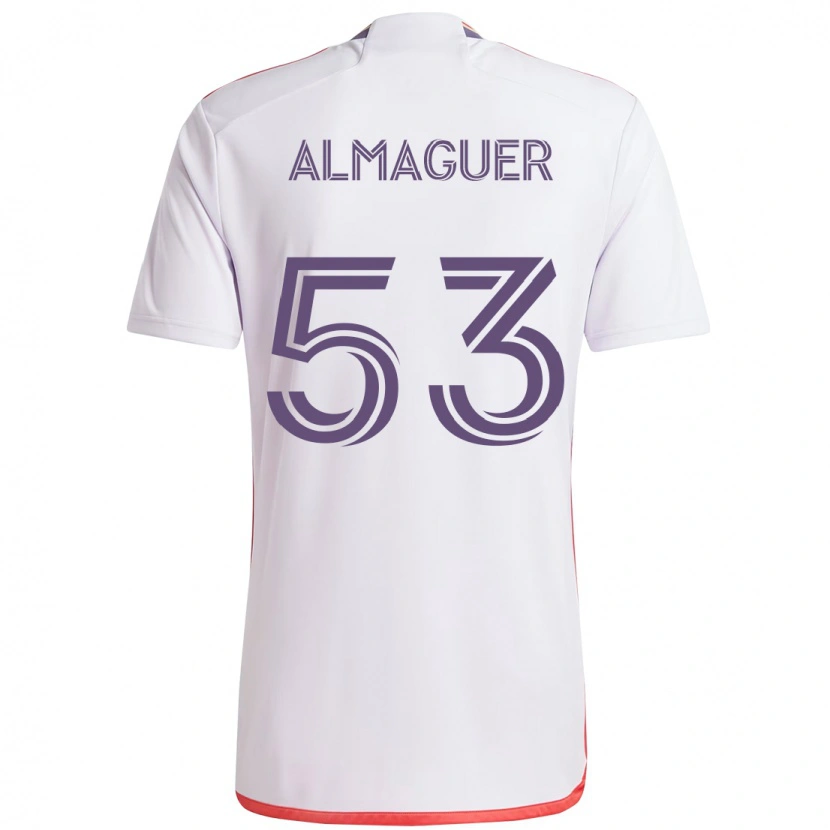 Danxen Hombre Camiseta Jorge Almaguer #53 Blanco Morado 2ª Equipación 2025/26 La Camisa México