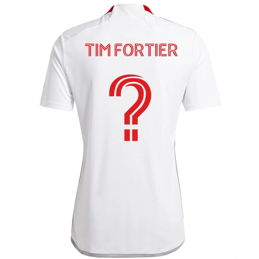 Danxen Hombre Camiseta Tim Fortier #0 Rojo Blanco 2ª Equipación 2025/26 La Camisa México