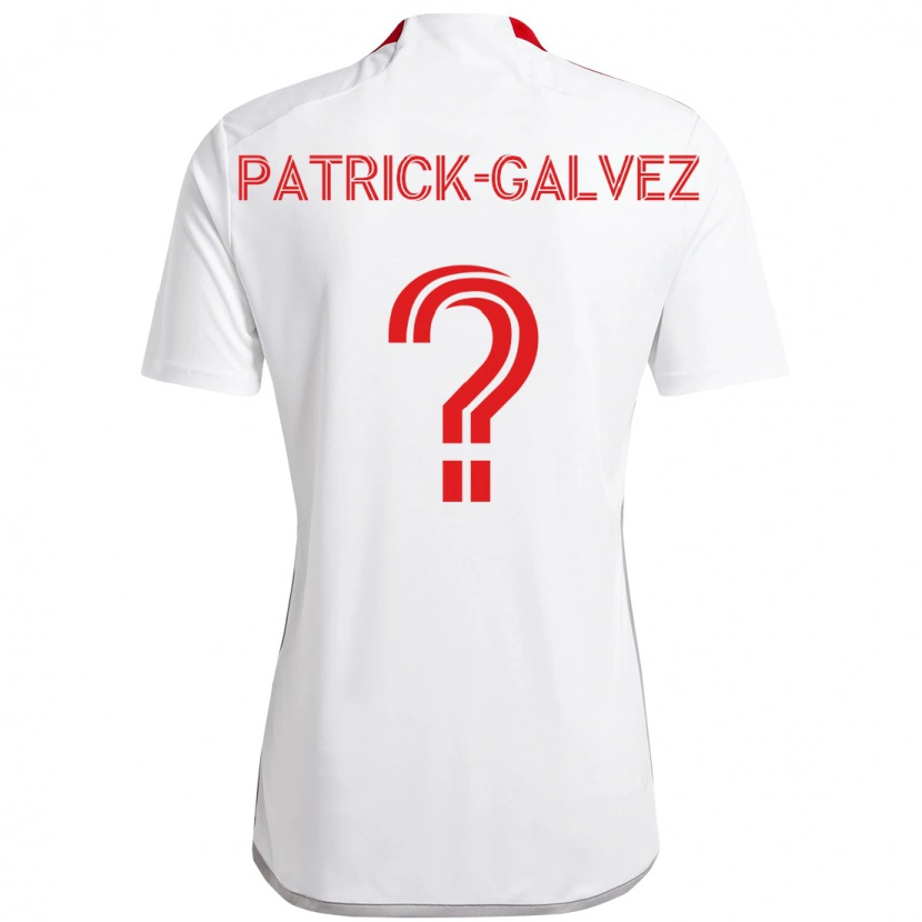 Danxen Hombre Camiseta Pablo Patrick-Galvez #0 Rojo Blanco 2ª Equipación 2025/26 La Camisa México