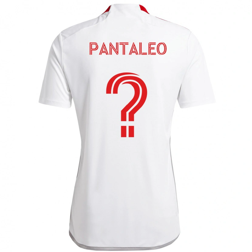 Danxen Hombre Camiseta Adamo Pantaleo #0 Blanco Rojo 2ª Equipación 2025/26 La Camisa México