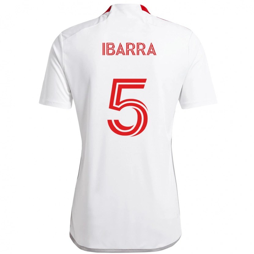 Danxen Hombre Camiseta Franco Ibarra #5 Rojo Blanco 2ª Equipación 2025/26 La Camisa México