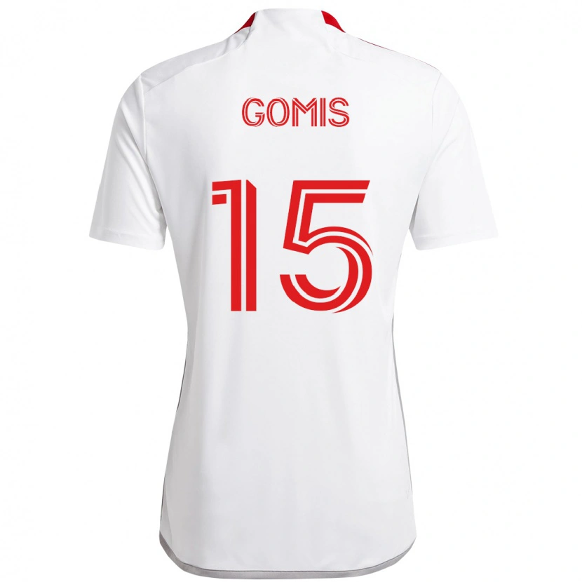 Danxen Hombre Camiseta Nicksoen Gomis #15 Rojo Blanco 2ª Equipación 2025/26 La Camisa México