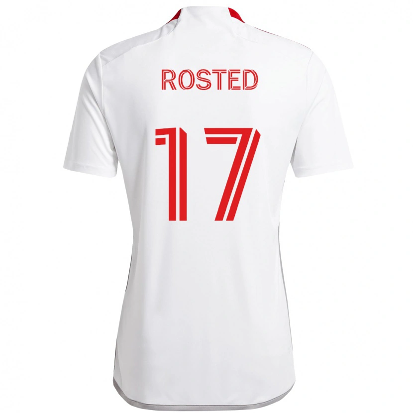 Danxen Hombre Camiseta Sigurd Rosted #17 Blanco Rojo 2ª Equipación 2025/26 La Camisa México