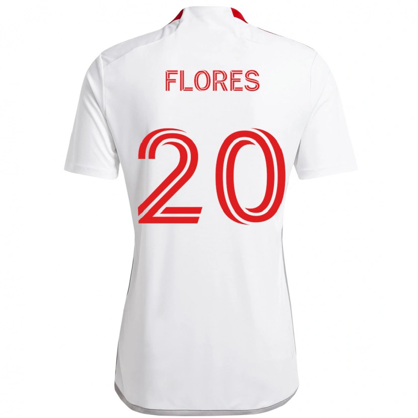 Danxen Hombre Camiseta Deybi Flores #20 Rojo Blanco 2ª Equipación 2025/26 La Camisa México
