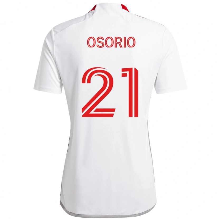 Danxen Hombre Camiseta Jonathan Osorio #21 Rojo Blanco 2ª Equipación 2025/26 La Camisa México