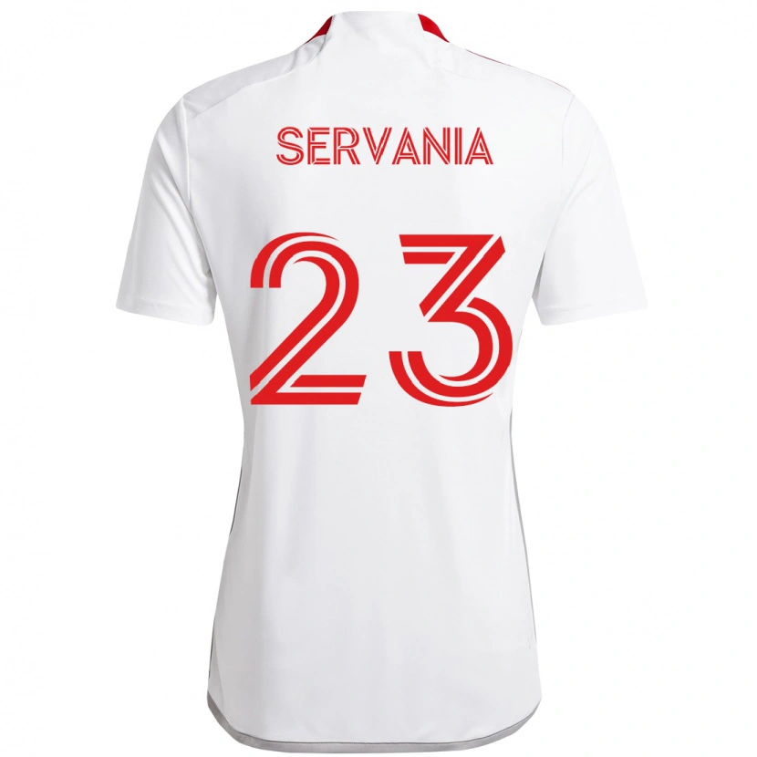 Danxen Hombre Camiseta Brandon Servania #23 Rojo Blanco 2ª Equipación 2025/26 La Camisa México