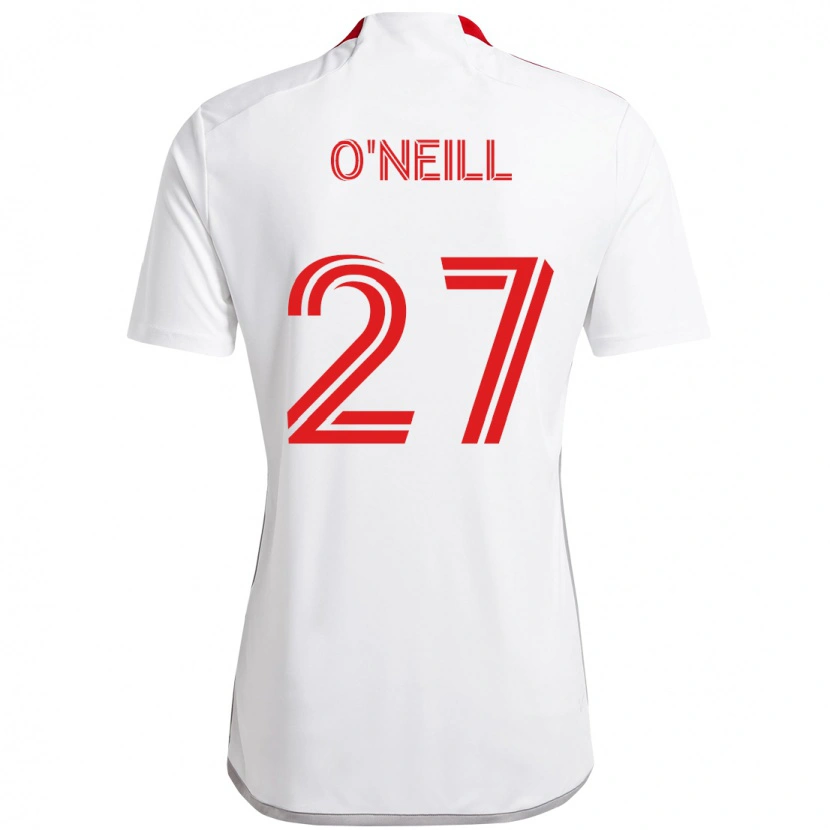 Danxen Hombre Camiseta Shane O'neill #27 Rojo Blanco 2ª Equipación 2025/26 La Camisa México