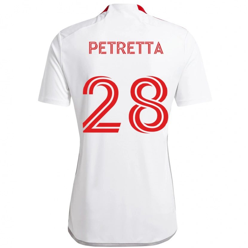 Danxen Hombre Camiseta Raoul Petretta #28 Rojo Blanco 2ª Equipación 2025/26 La Camisa México