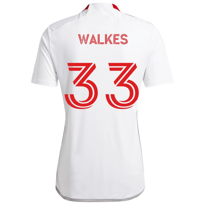 Danxen Hombre Camiseta Reshaun Walkes #33 Rojo Blanco 2ª Equipación 2025/26 La Camisa México