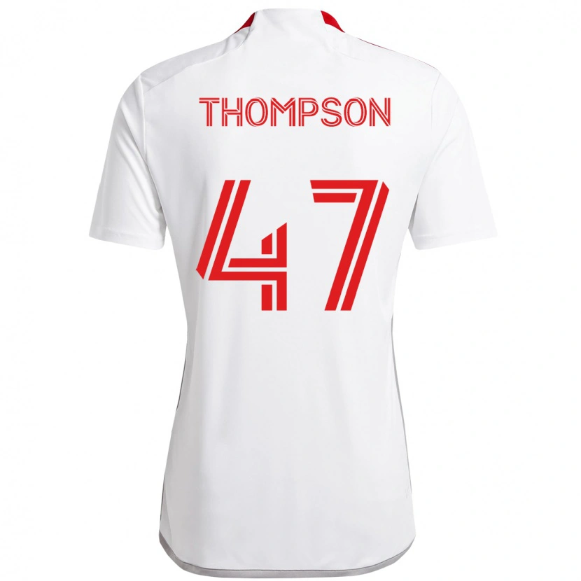 Danxen Hombre Camiseta Kosi Thompson #47 Blanco Rojo 2ª Equipación 2025/26 La Camisa México