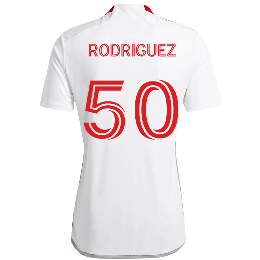 Danxen Hombre Camiseta Abraham Rodriguez #50 Rojo Blanco 2ª Equipación 2025/26 La Camisa México