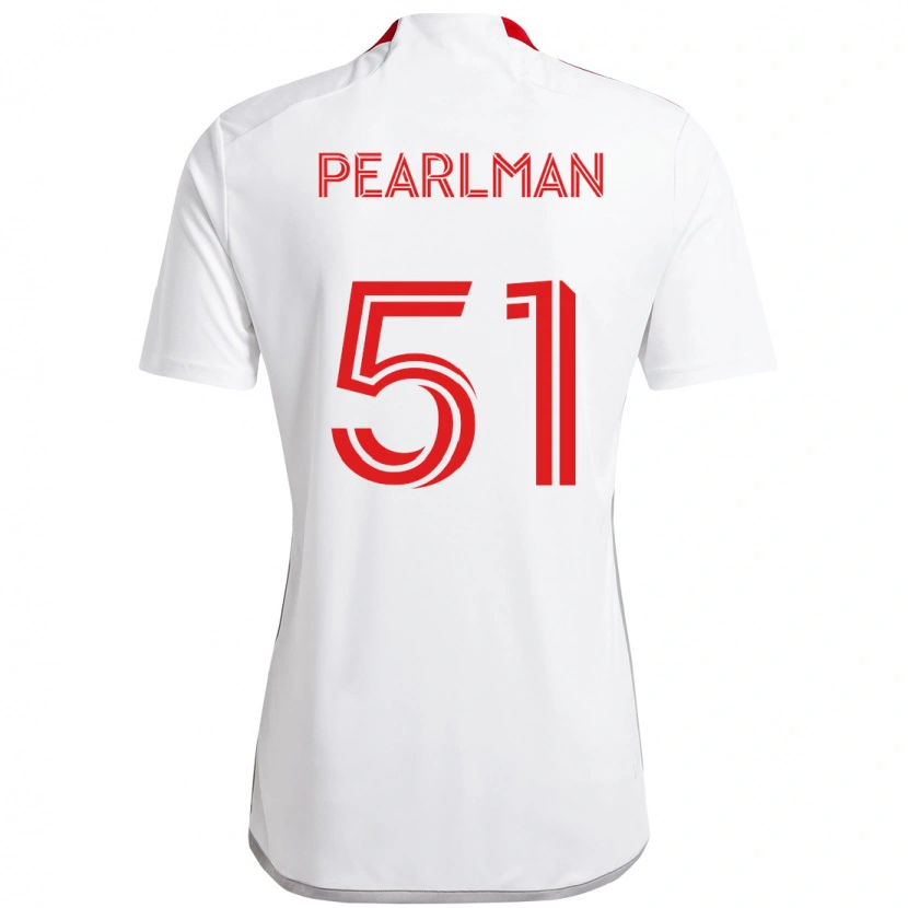 Danxen Hombre Camiseta Adam Pearlman #51 Rojo Blanco 2ª Equipación 2025/26 La Camisa México