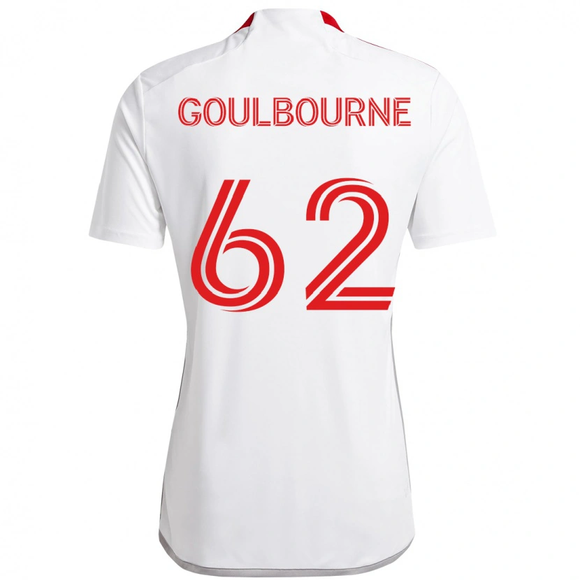 Danxen Hombre Camiseta Rohan Goulbourne #62 Rojo Blanco 2ª Equipación 2025/26 La Camisa México